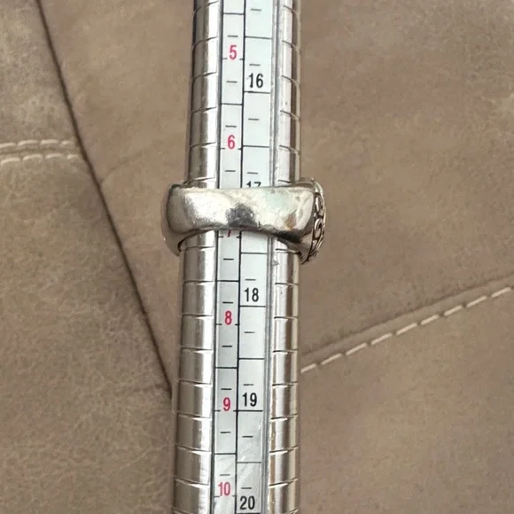 Effy Balissima BH 925 Sterling Silver 18K Gold Crackle-Look Pebble Dome Ring - Picture 14 of 14